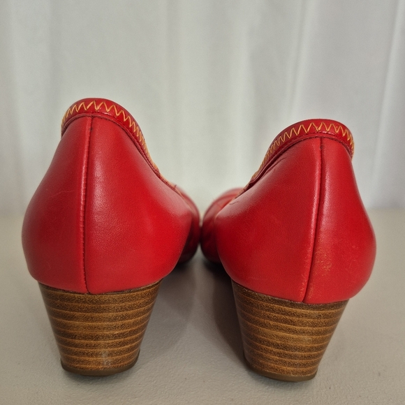 Cole Haan + Nike Air Red Leather Patent Cap Toe Milly Ballet Wedge Pump- Size 10 - Picture 5 of 16